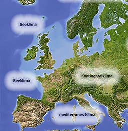 Europakarte mit Klimazonen