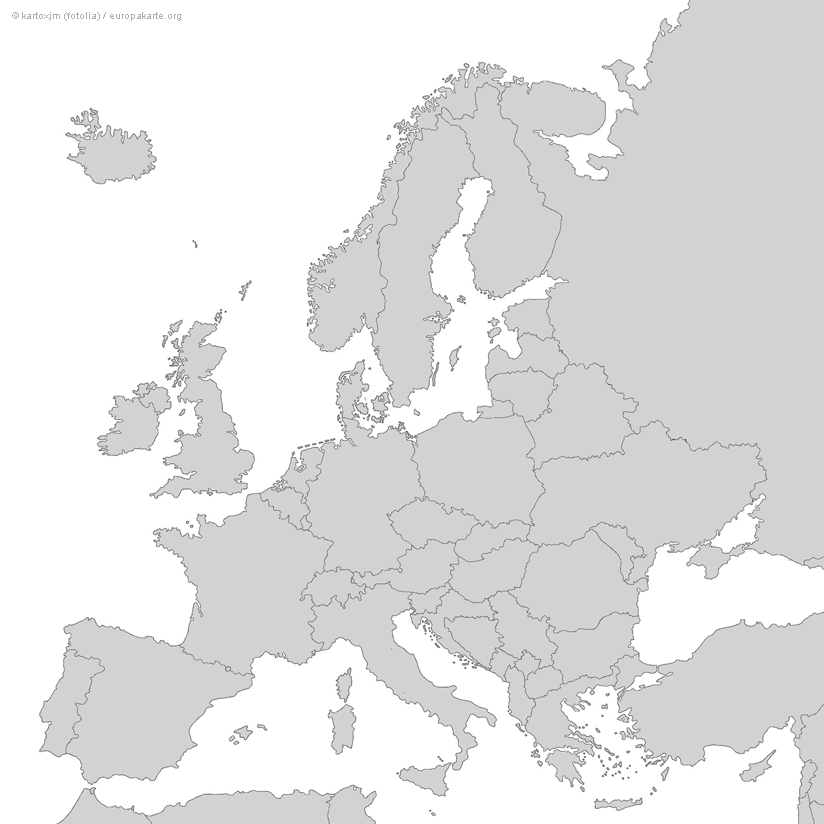 Europakarte Leer Zum Lernen Leere Karte Von Europa